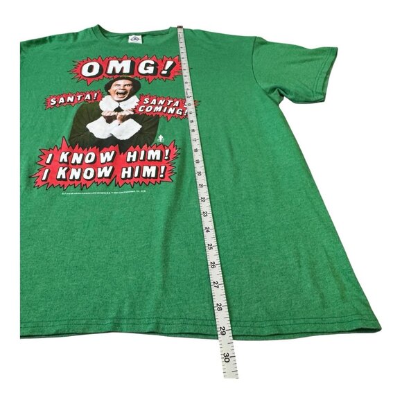 Elf Movie Green T-Shirt XL Buddy the Elf Santa’s Coming I Know Him Funny Tee - Picture 6 of 8